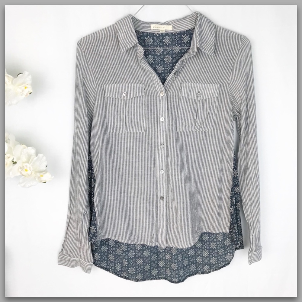 Anthropologie Comme Toi button down striped top